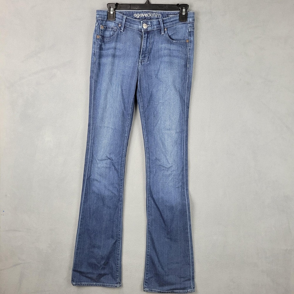 Agave Denim Goddess Jeans Womens 26 Blue Relaxed‎ Boot Sea Cone Stretch